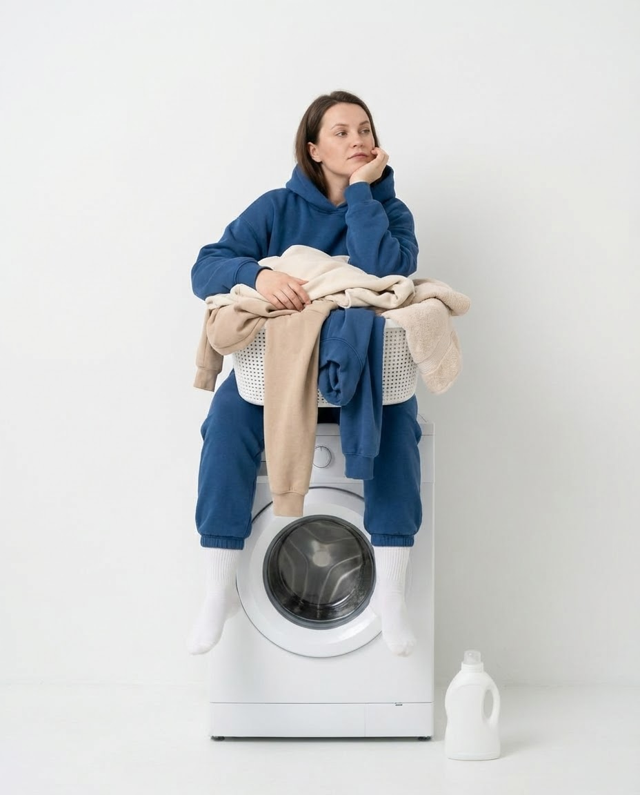 Фотография для рекламы базовой одежды или принадлежностей для стирки