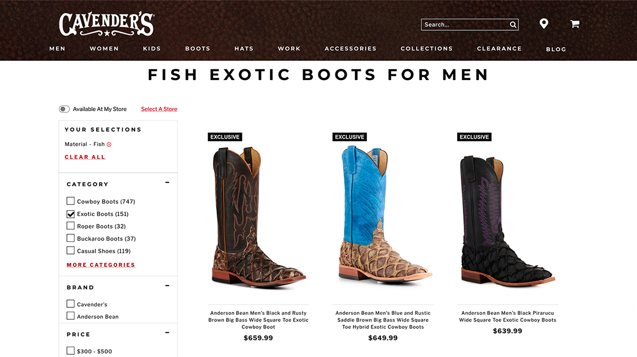 Экзотические сапоги из рыбьей кожи