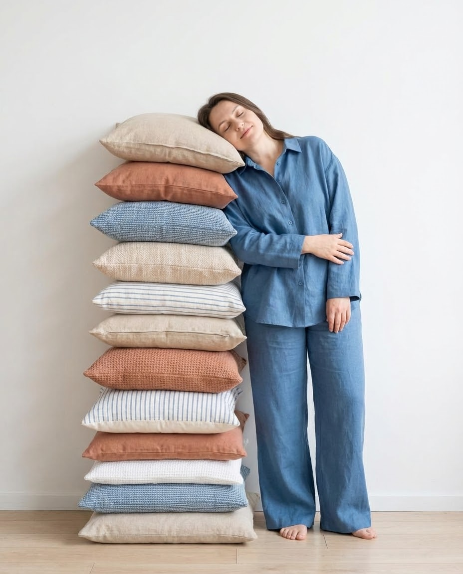 Фотография для рекламы постельного белья или домашних принадлежностей