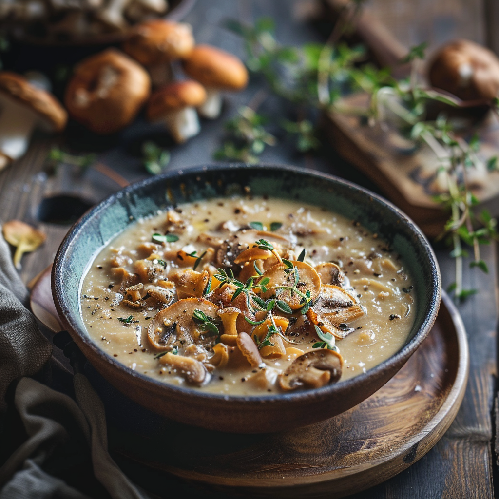 Грибной суп в стиле «Breakfast»