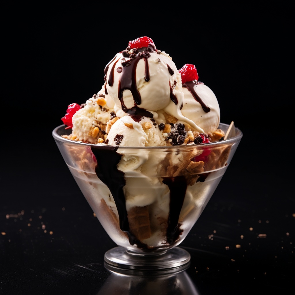 Десерт мороженое в ресторане - стиль «Black Label»